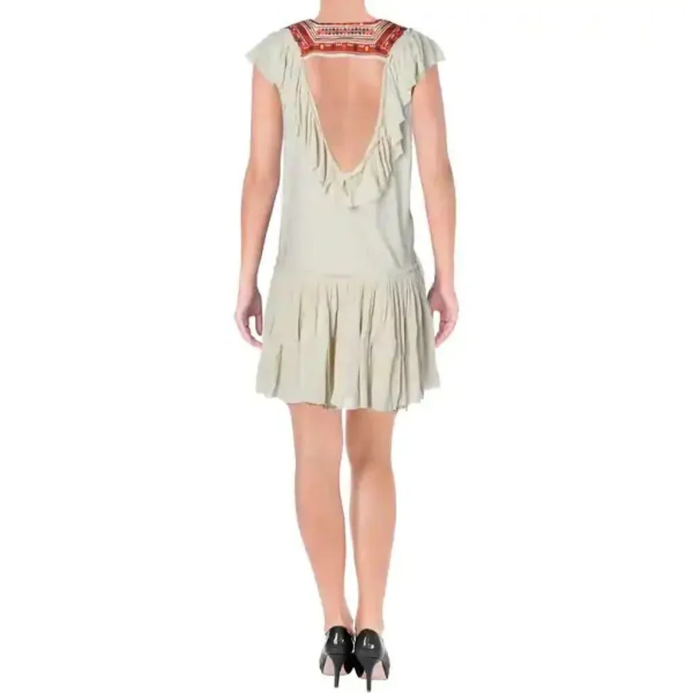 Free People Embroidered Glow White Sand Dress